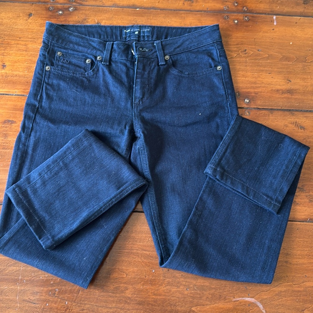 Mark Jacobs low rise, skinny leg dark wash jeans